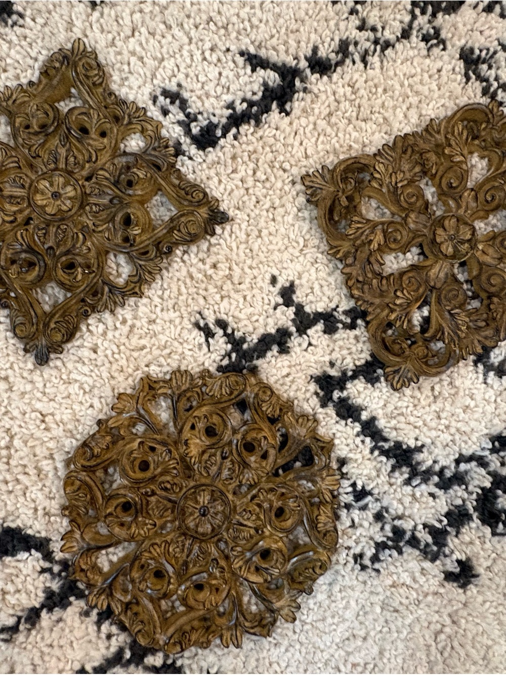 Decorative Ornate Wall Medallion Set - Brown